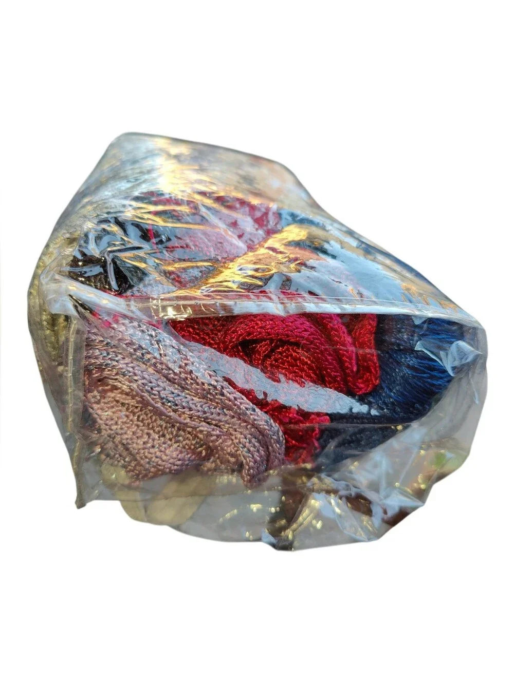 Lot of 5 Sheer Shimmer Triangle Fringe Shawls Boho Costume + Closet Storage Bag